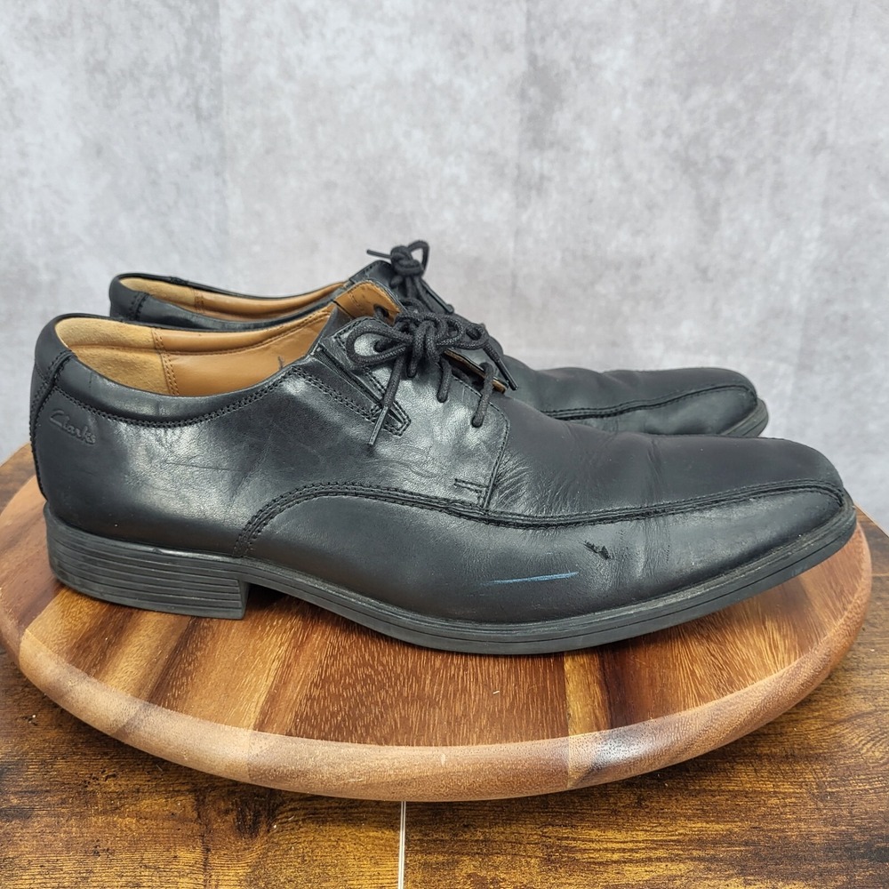 Clarks Collection Oxford Shoes Mens 10.5 M Black Leather Dress Shoes 15103